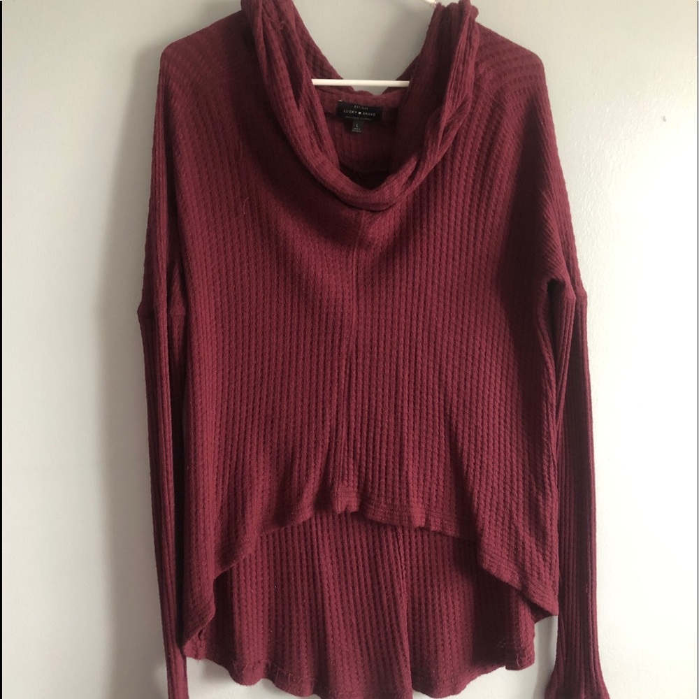 Lucky brand maroon long sleeved shirt/sweater
